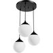 Hepburn 3 Light 12.75 inch Matte Black Round Cluster Pendant Ceiling Light, Large