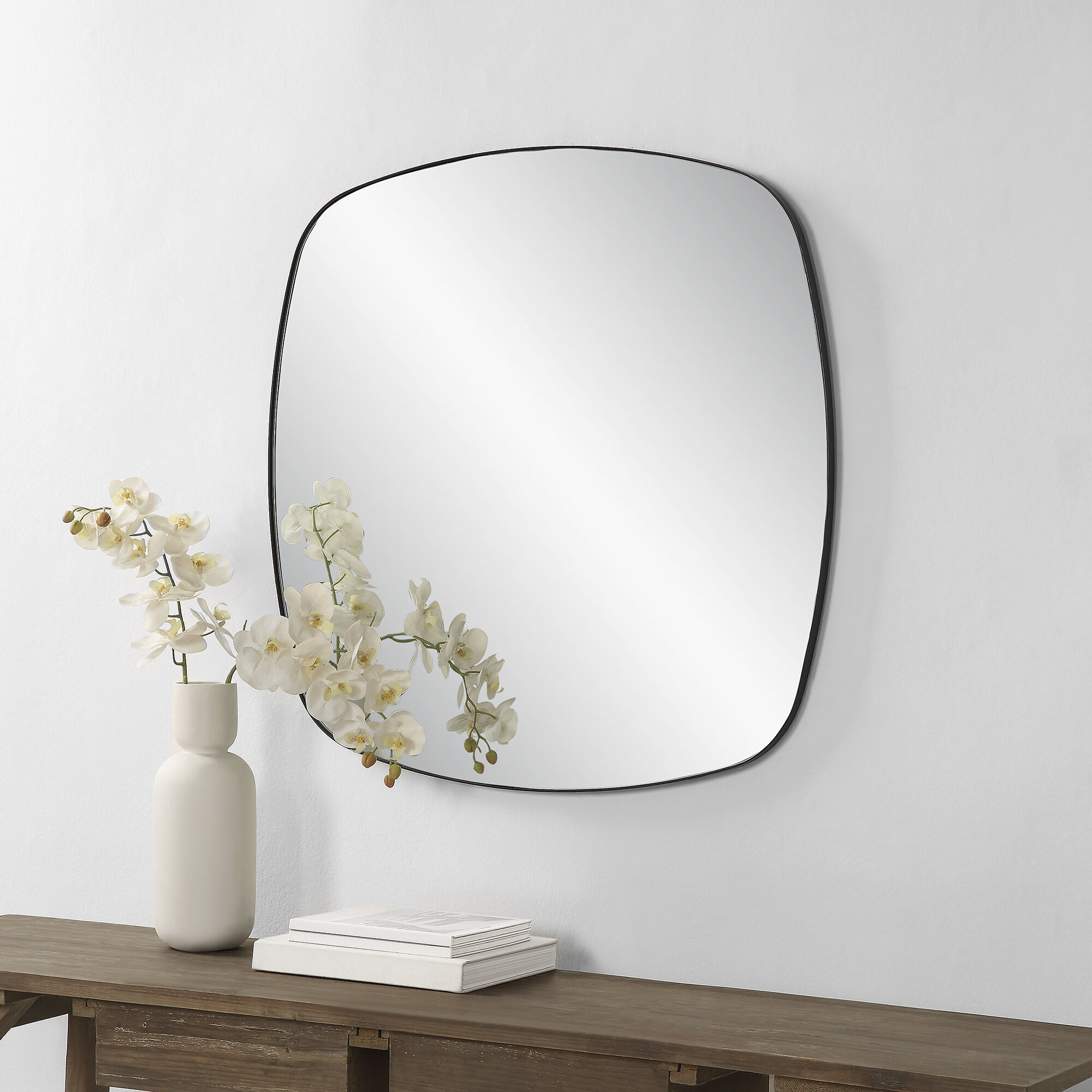 Sparti 36 X 36 inch Matte Black Wall Mirror