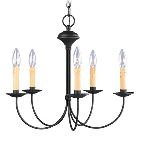 Heritage 5 Light 20 inch Black Chandelier Ceiling Light