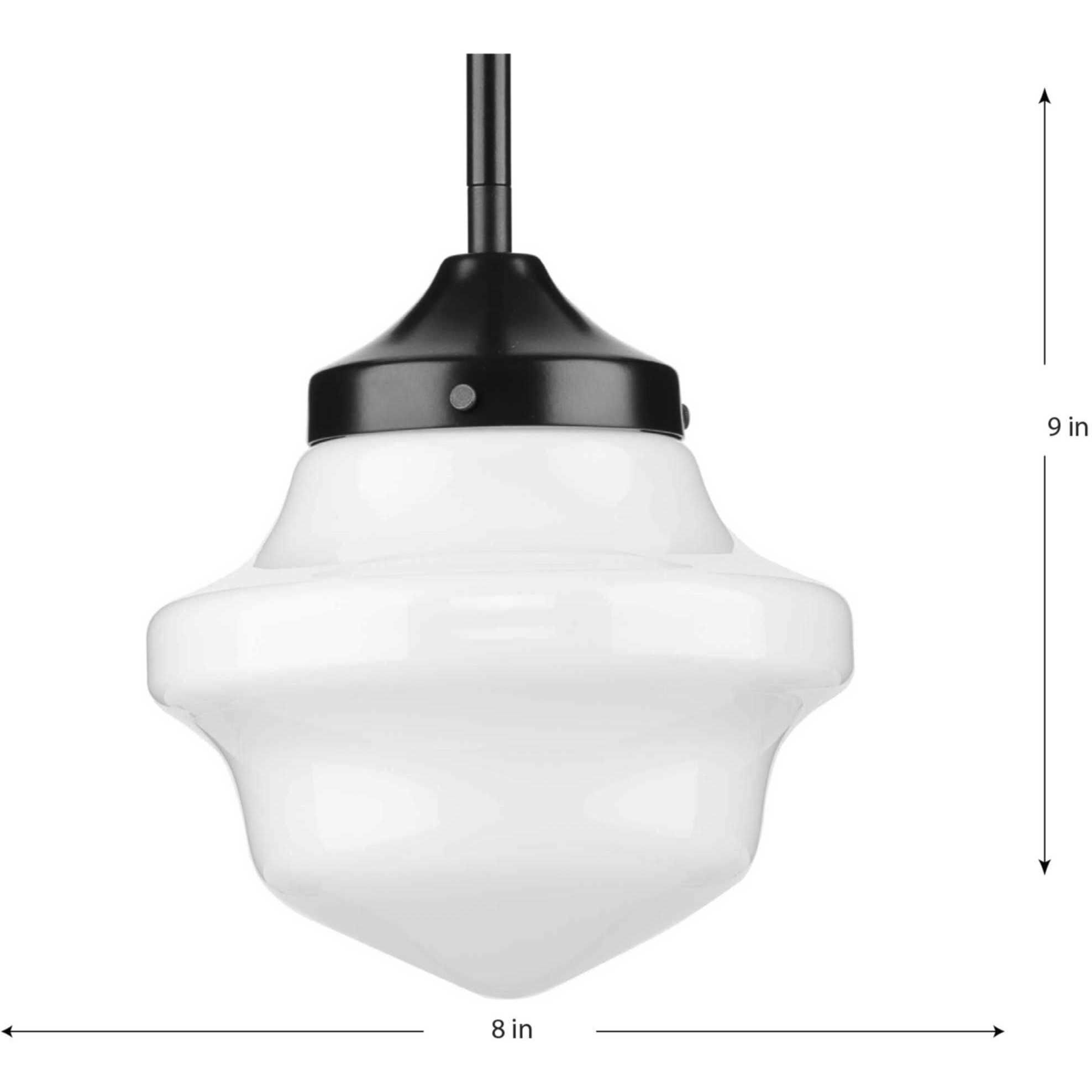 School House 1 Light 8 inch Matte Black Mini Pendant Ceiling Light
