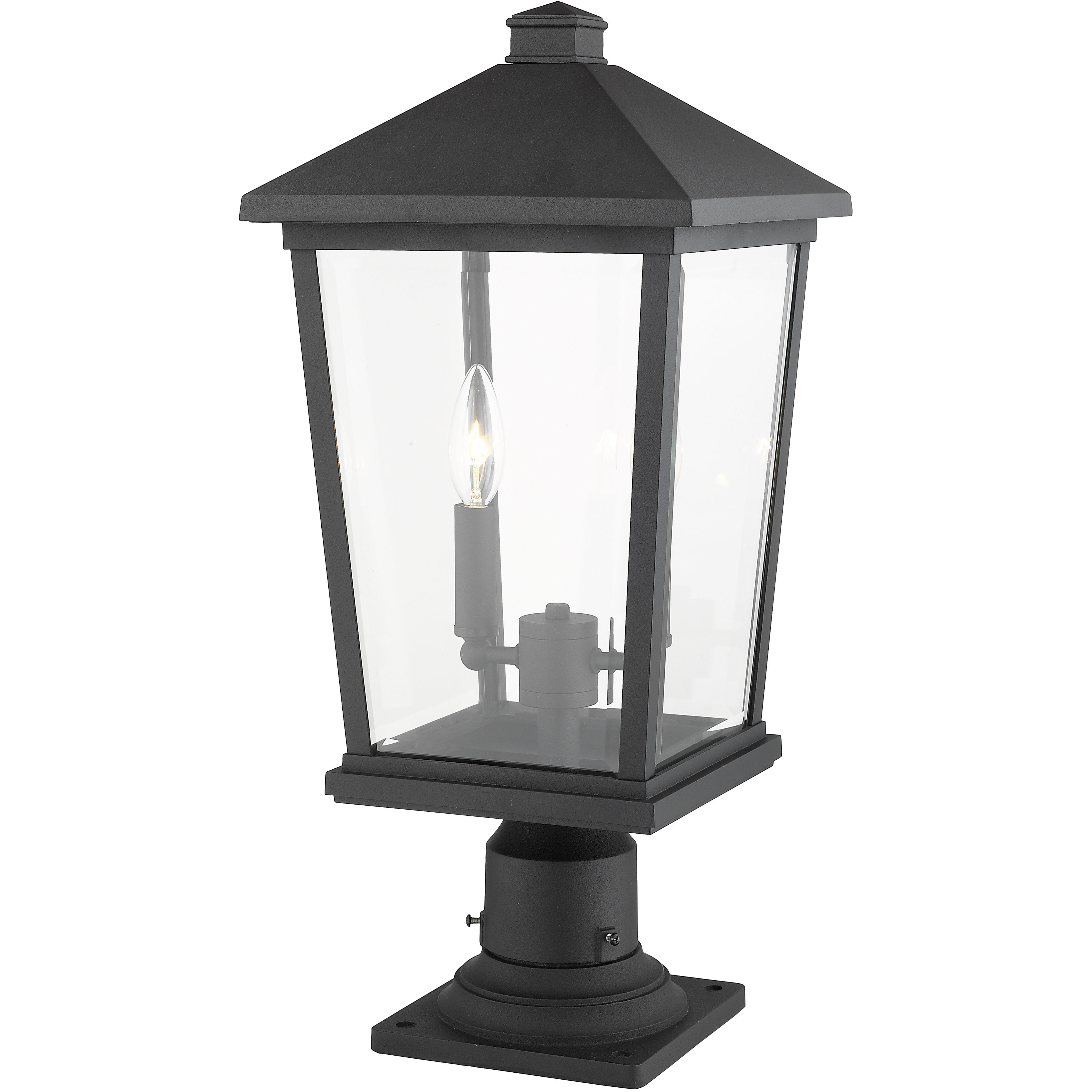 Beacon 2 Light 21.5 inch Black Outdoor Pier Mounted Fixture in 8.25