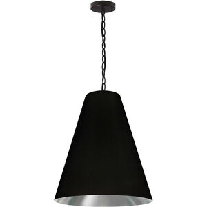 Anaya 1 Light 20 inch Matte Black Pendant Ceiling Light in Black/Silver Jewel Tone, Medium
