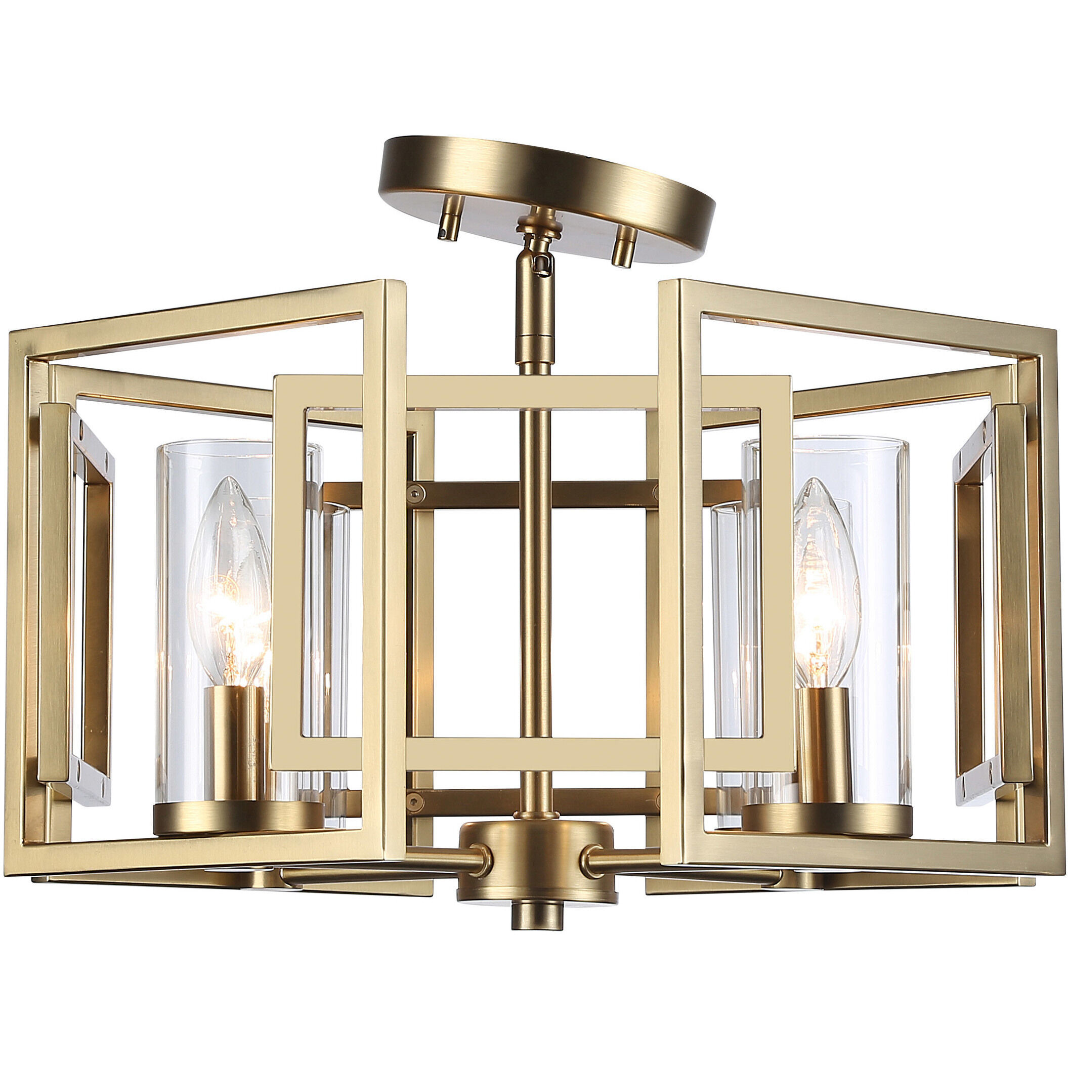 Marco 4 Light 16 inch Brushed Champagne Brass Flush Mount Ceiling Light