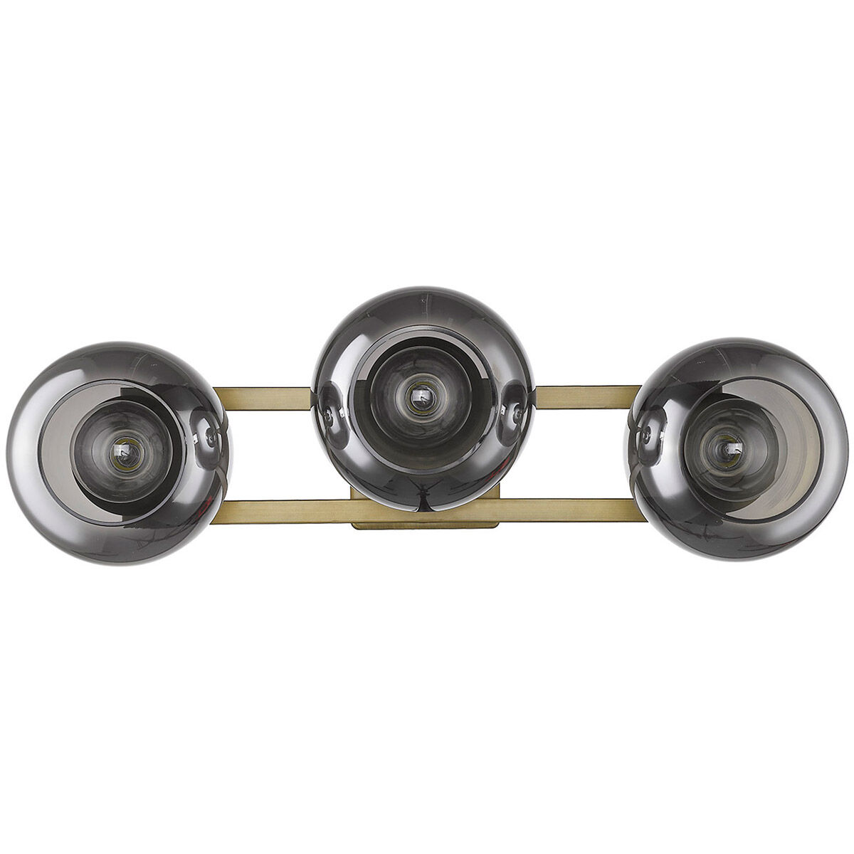 Lunette 3 Light 26 inch Aged Brass Sconce Wall Light