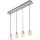 William 4 Light 5.5 inch Satin Nickel Linear Pendant Ceiling Light