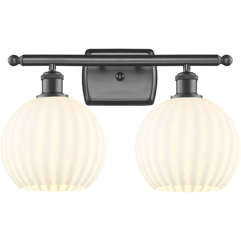 Ballston White Venetian 2 Light 18 inch Oil Rubbed Bronze Bath Vanity Light Wall Light