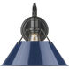 Yep Orwell 1 Light 10 inch Matte Black Wall Sconce Wall Light in Navy, Damp