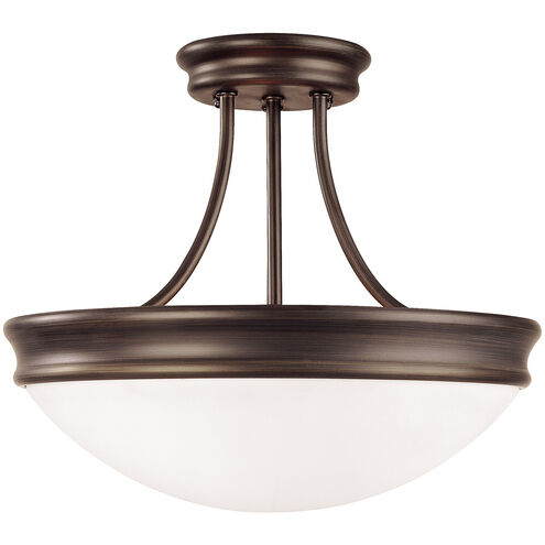 Hansen 3 Light 14 inch Oil Rubbed Bronze Semi-Flush Mount Ceiling Light