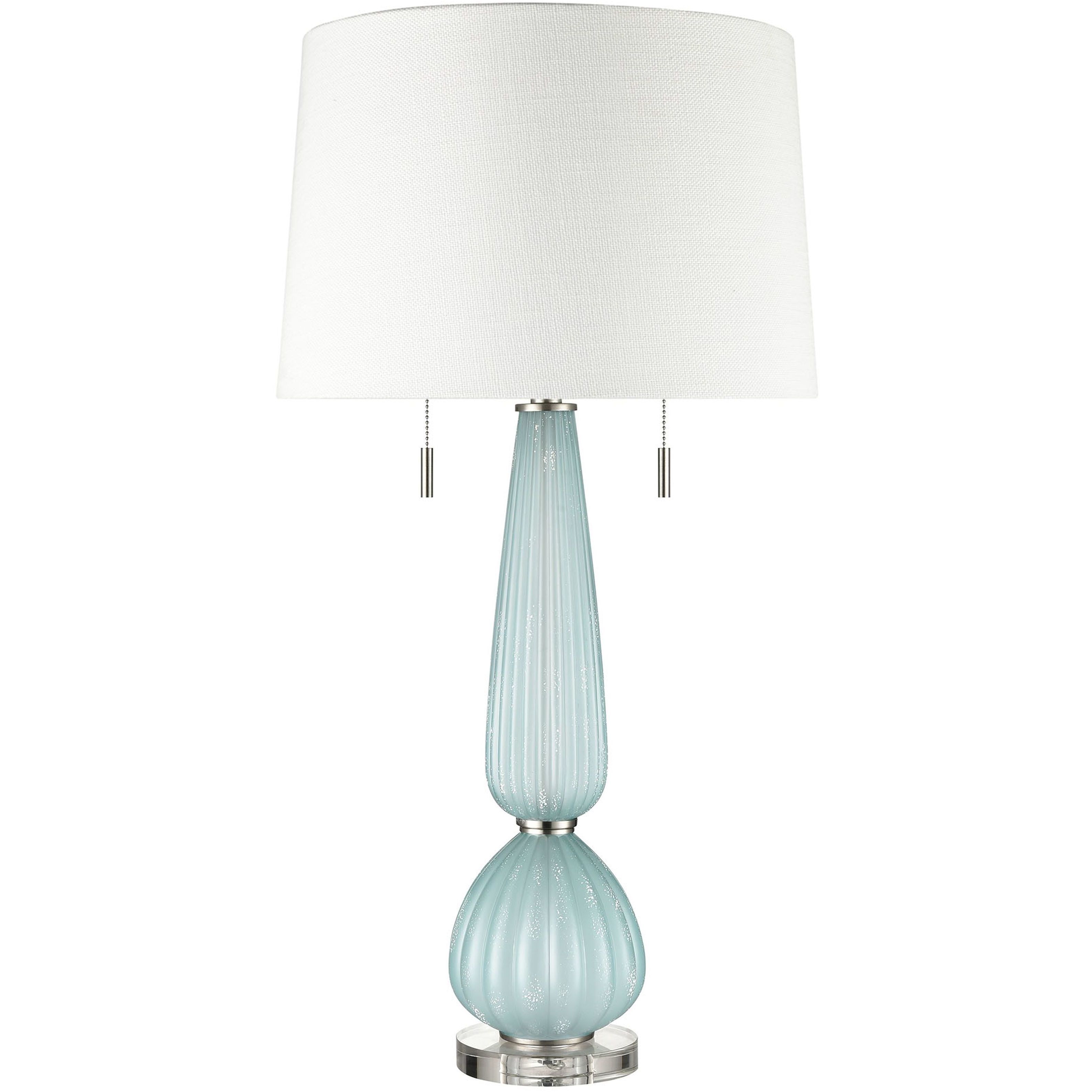 Mariani 34 inch 60 watt Light Blue with Clear Table Lamp Portable Light, Set of 2