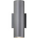 Tubular LED 10 inch Grey Outdoor Wall Light