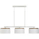 Liam 3 Light 46.5 inch Light Wood and White Linear Chandelier Ceiling Light
