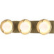 Brooklyn 3 Light 22 inch Modern Brass and Modern Brass Straight Bath Sconce Wall Light, Straight