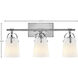 Foster 3 Light 22.75 inch Chrome Bath Light Wall Light in Etched Opal