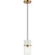 Marmor 1 Light 4.5 inch Aged Gold Brass and White Marble Pendant Ceiling Light