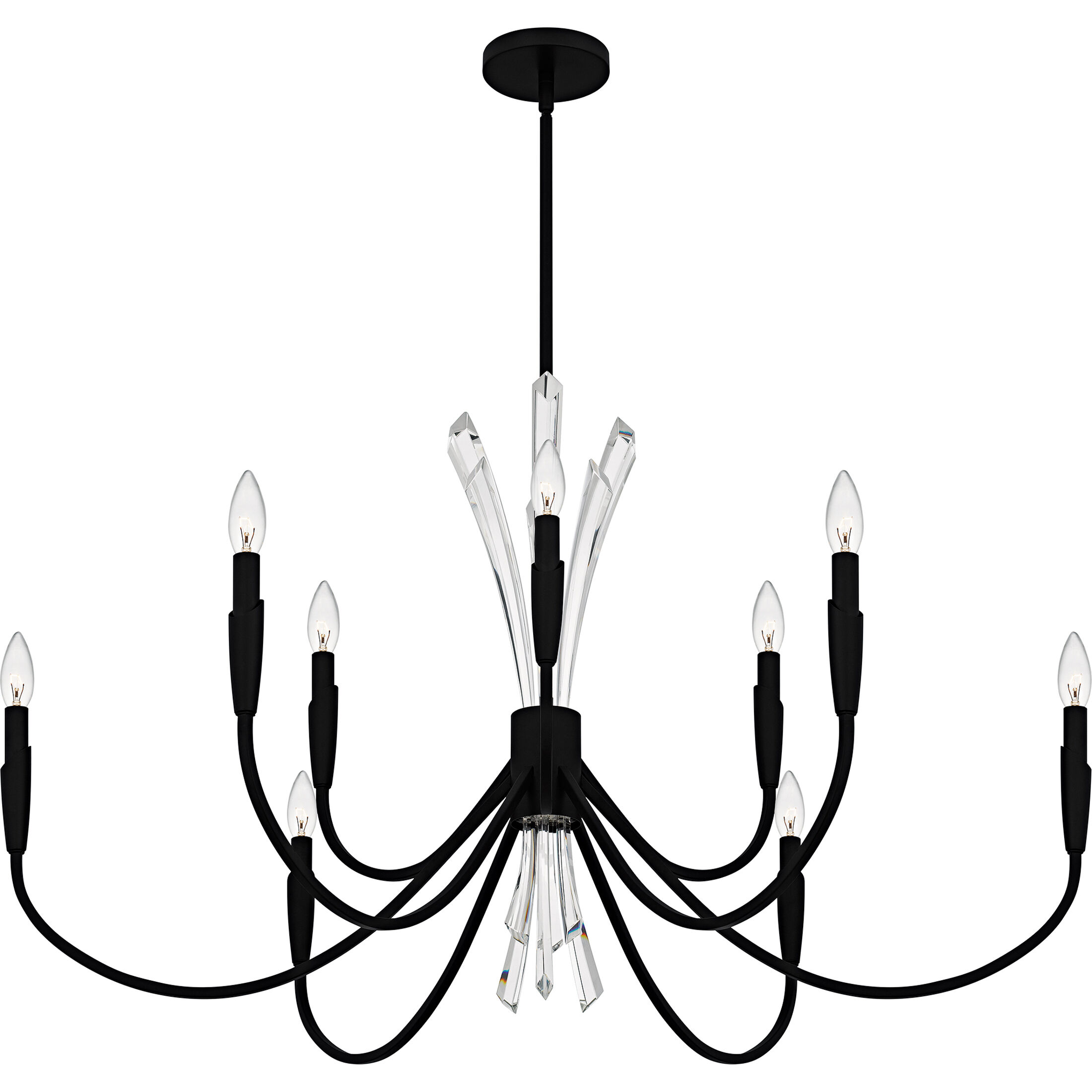 Cecily 9 Light 40 inch Matte Black Chandelier Ceiling Light