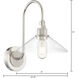 Charis Sconce Wall Light in Polished Nickel with Brushed Nickel