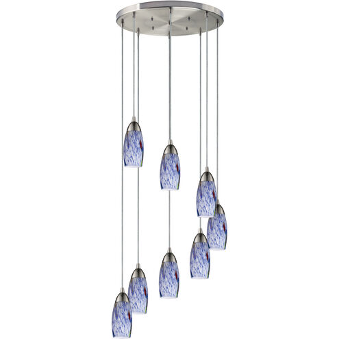 Milan 8 Light 18 inch Satin Nickel Multi Pendant Ceiling Light, Configurable