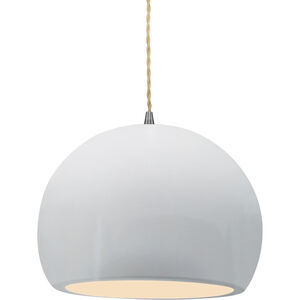 Radiance LED 10 inch Gloss White and Brushed Nickel Pendant Ceiling Light