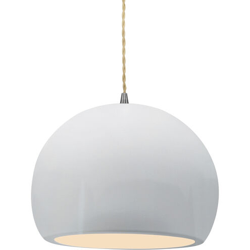 Radiance LED 10 inch Gloss White and Brushed Nickel Pendant Ceiling Light