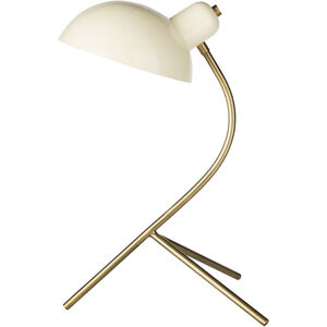 Ula 20 inch 40 watt Brass and White Table Lamp Portable Light