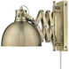 Hawthorn 1 Light 8 inch Aged Brass Articulating Wall Sconce Wall Light, Adjustable