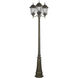 Villa Nueva 3 Light 96 inch Black Bronze Outdoor Pole Light in Brown 
