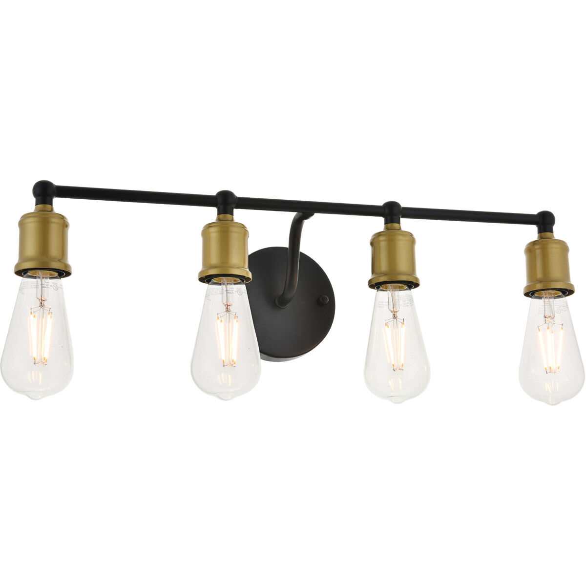 Serif 4 Light 22 inch Brass and Black Wall Sconce Wall Light