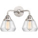 Nouveau 2 Fulton LED 14.75 inch Polished Chrome Bath Vanity Light Wall Light in Clear Glass