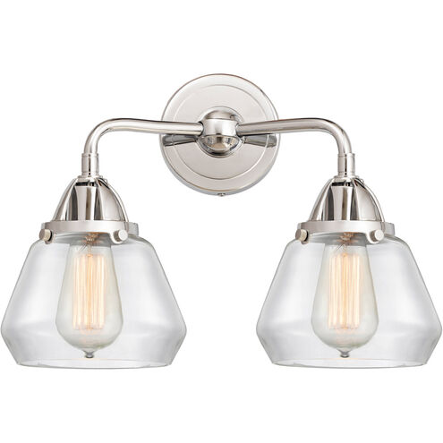 Nouveau 2 Fulton LED 14.75 inch Polished Chrome Bath Vanity Light Wall Light in Clear Glass