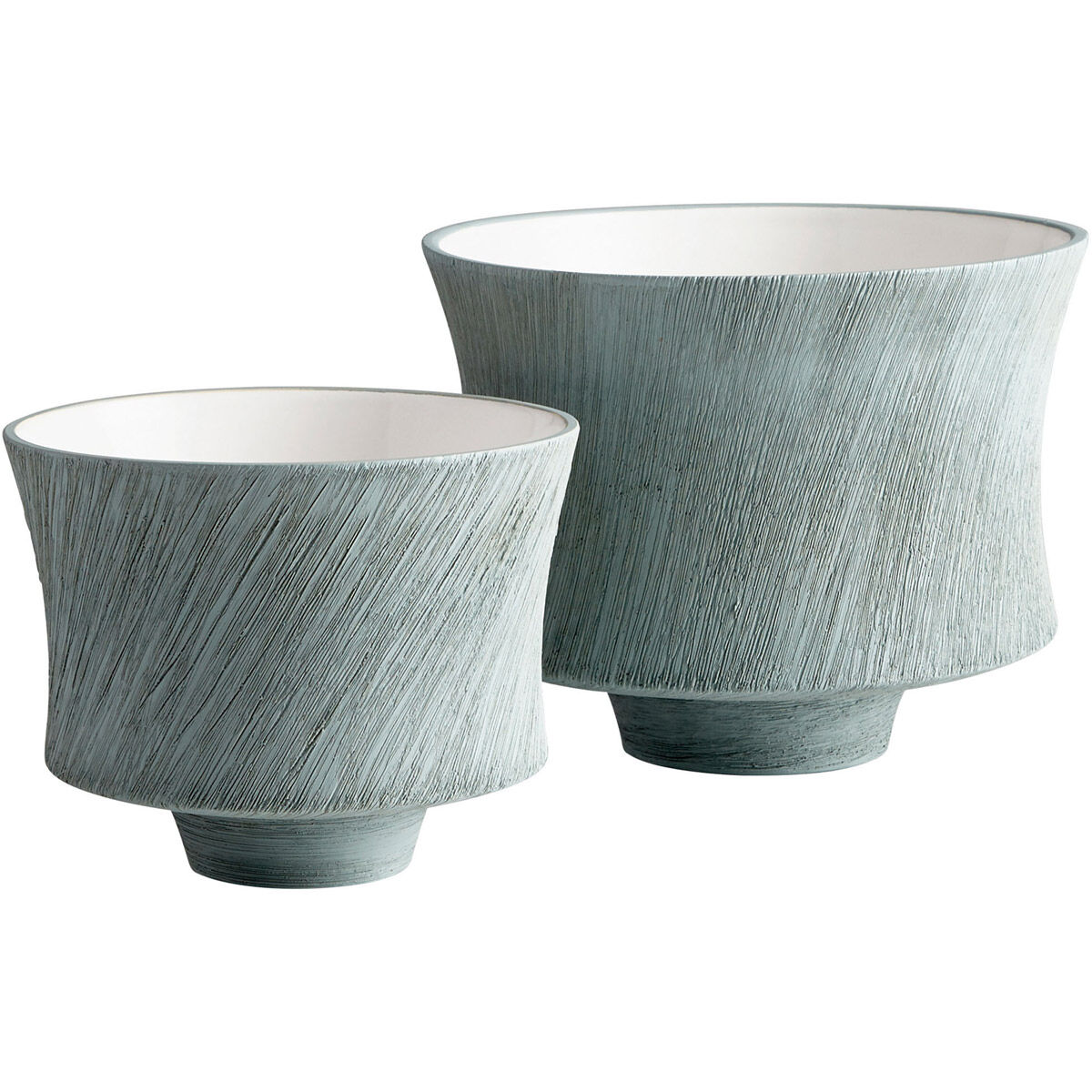 Selena Slab Oyster Blue Planter, Large