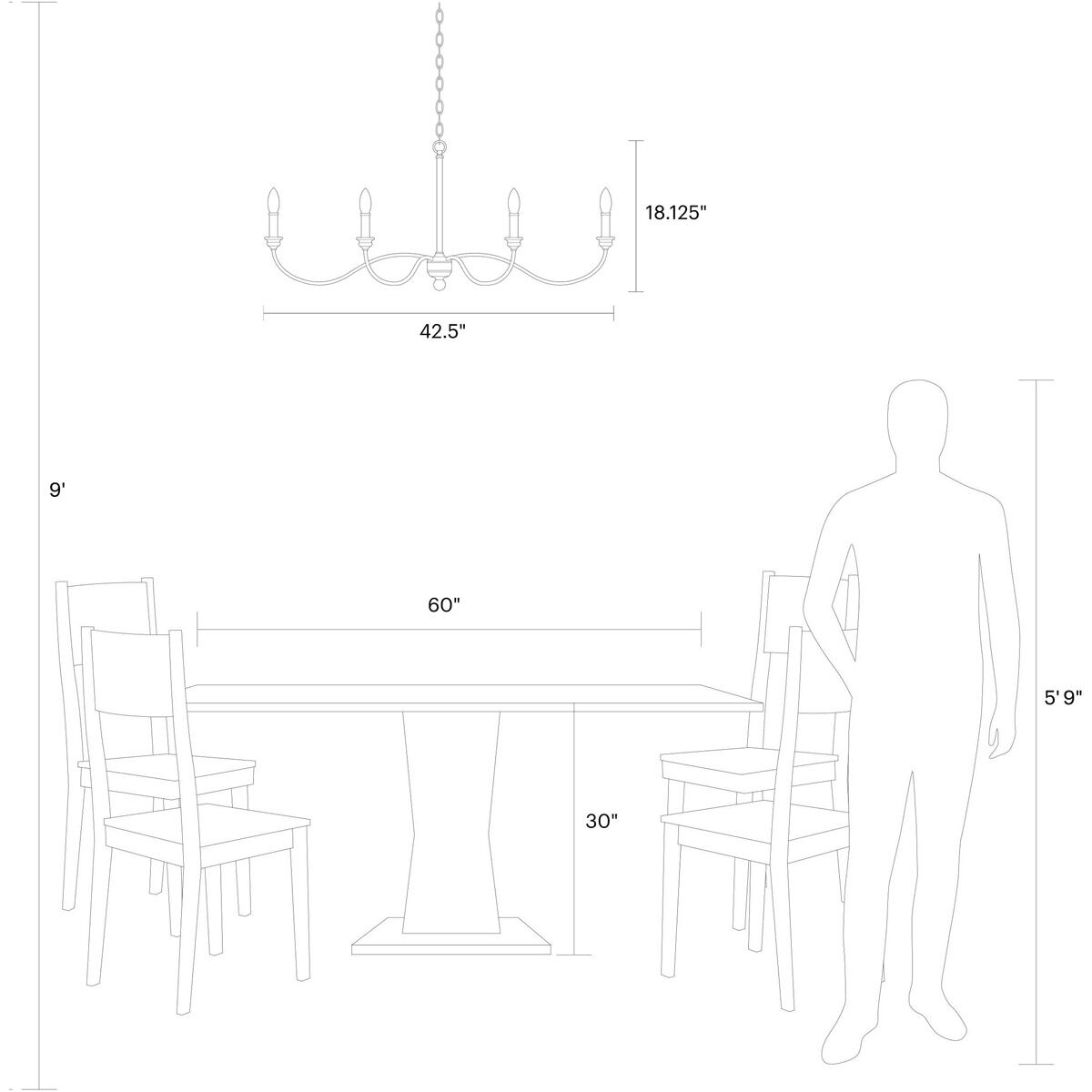 Hartsville 6 Light 42.5 inch Chalk Washed / Beachwood Chandelier Ceiling Light