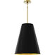 Chrissy 4 Light 18 inch Modern Brass Island Pendant Ceiling Light in Matte Obsidian With Matte Gold