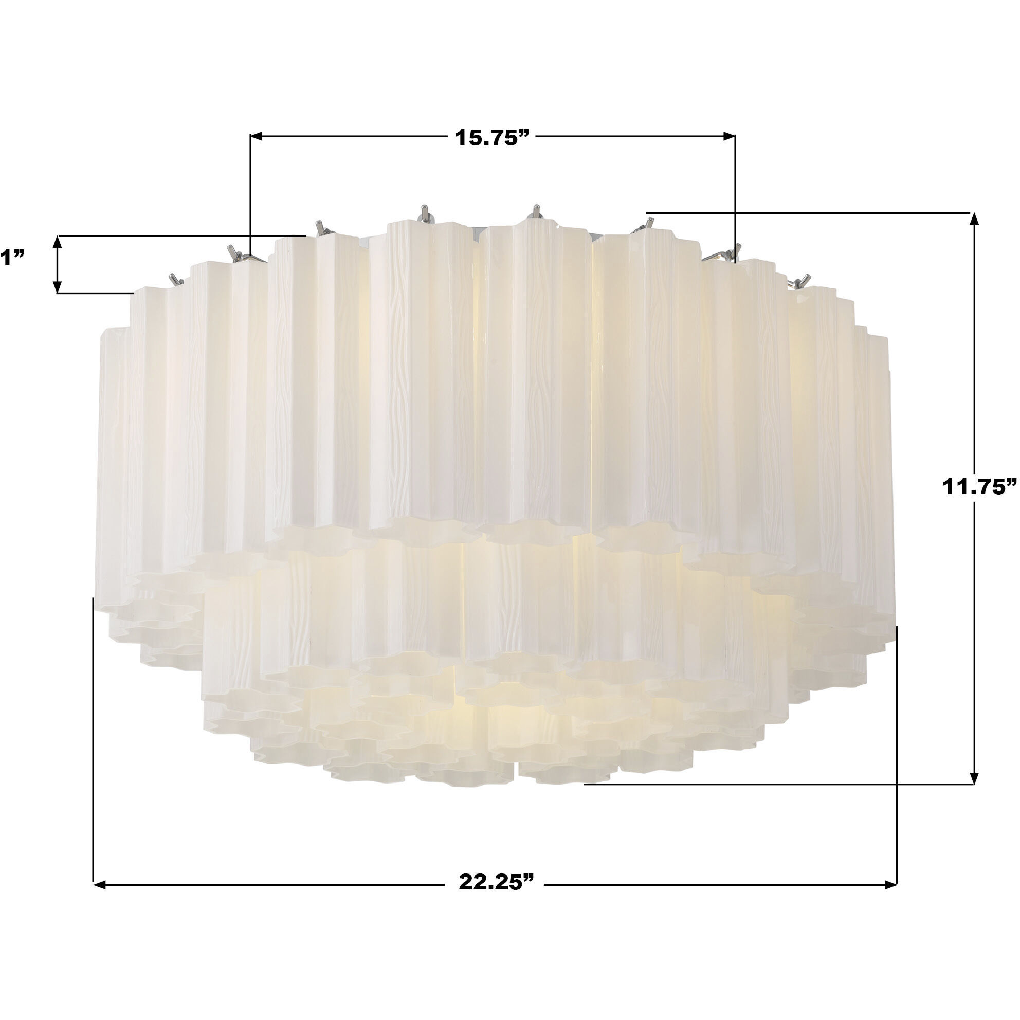 Crystorama ADD-321-CH-WH Addis 7 Light 22.25 inch Polished