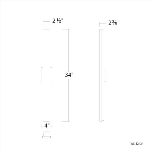 Lanza 1 Light 34 inch Aged Brass Bath Vanity Light Wall Light