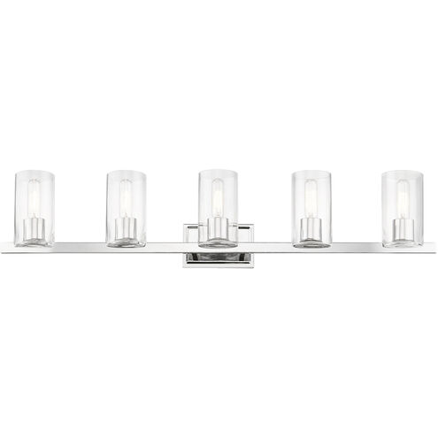 Clarion 5 Light 42 inch Polished Chrome Vanity Sconce Wall Light