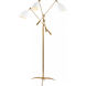 AERIN Sommerard 60 inch 60 watt Hand-Rubbed Antique Brass and White Triple Arm Floor Lamp Portable Light