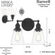 Barwell 2 Light 15 inch Coal Black Bath Vanity Light Wall Light