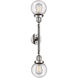 Franklin Restoration Beacon LED 17 inch Polished Nickel Bath Vanity Light Wall Light in Seedy Glass, Franklin Restoration