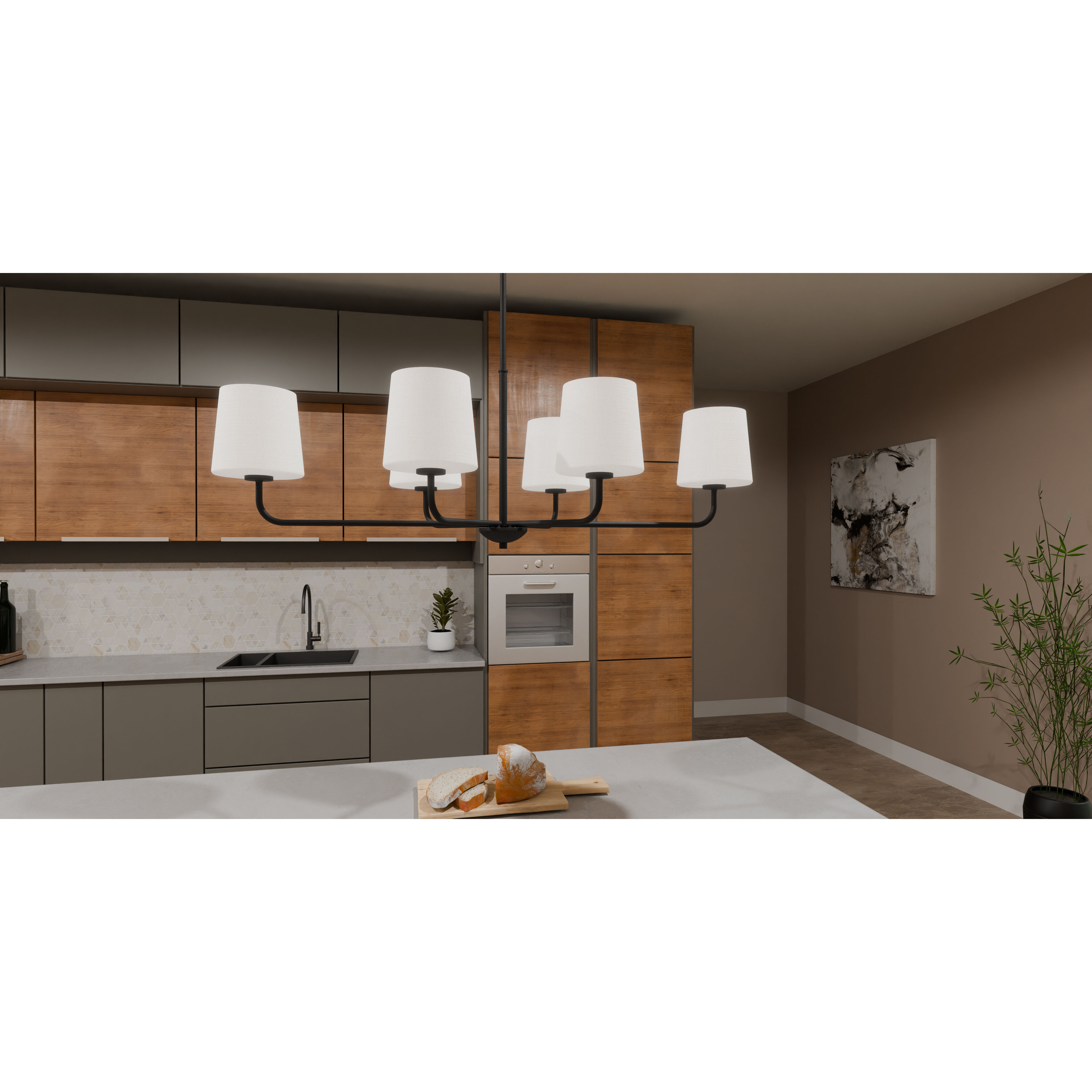 Gallagher 6 Light 42 inch Matte Black Island Light Ceiling Light