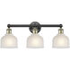 Dayton 3 Light 23.5 inch Black Antique Brass Bath Vanity Light Wall Light in White