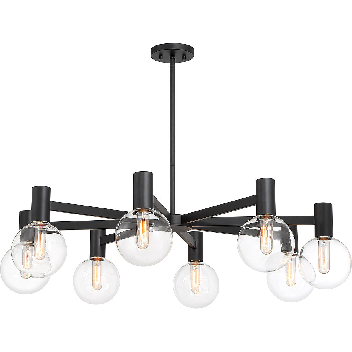 Wright 8 Light 40 inch Matte Black Chandelier Ceiling Light
