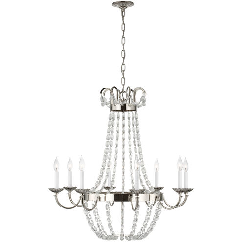 Chapman & Myers Paris Flea Market 8 Light 32.5 inch Polished Nickel Chandelier Ceiling Light, Large