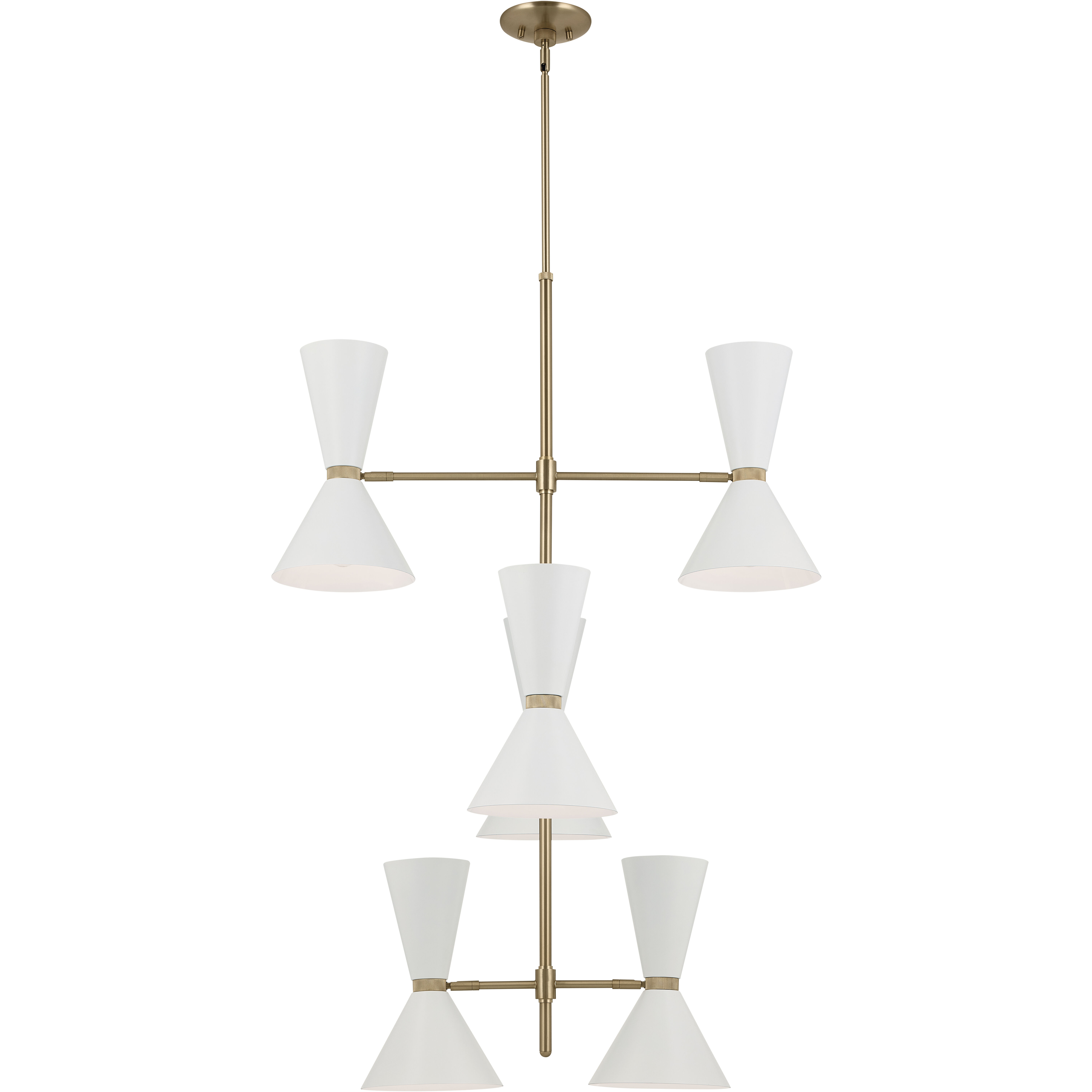 Phix LED 22.5 inch Champagne Bronze with White Foyer Chandelier Ceiling Light