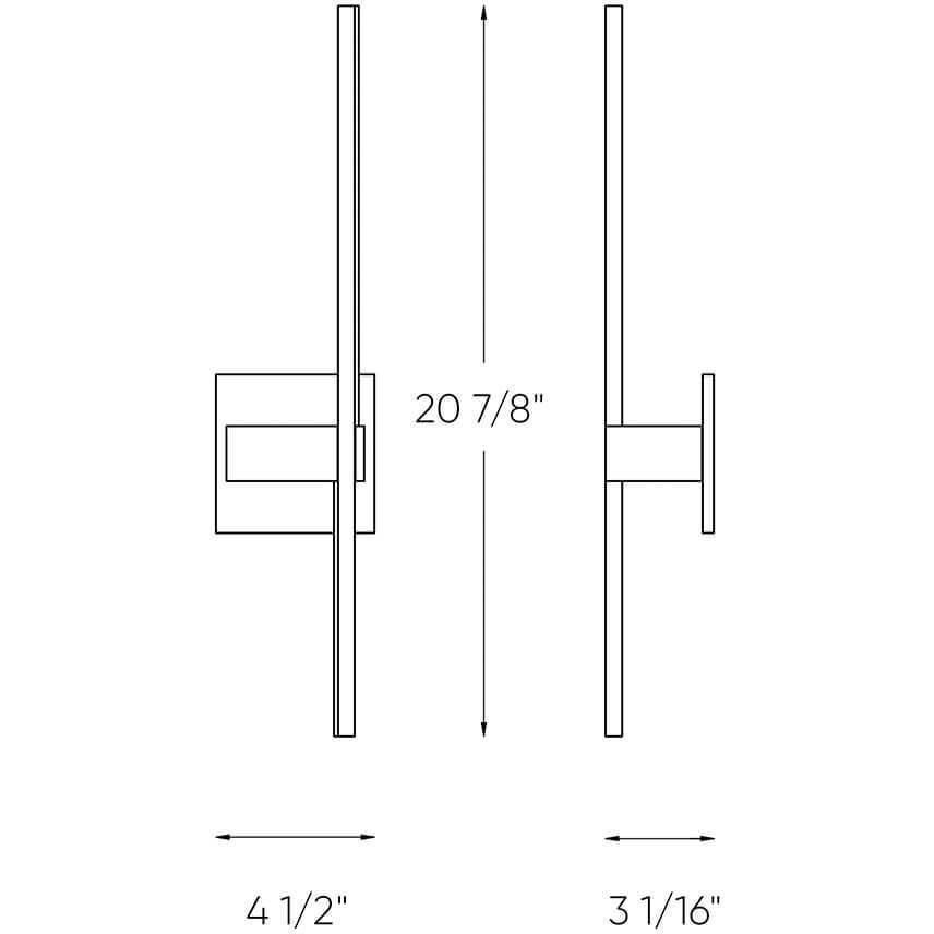 Aries LED 3.02 inch White ADA Sconce Wall Light, Linear