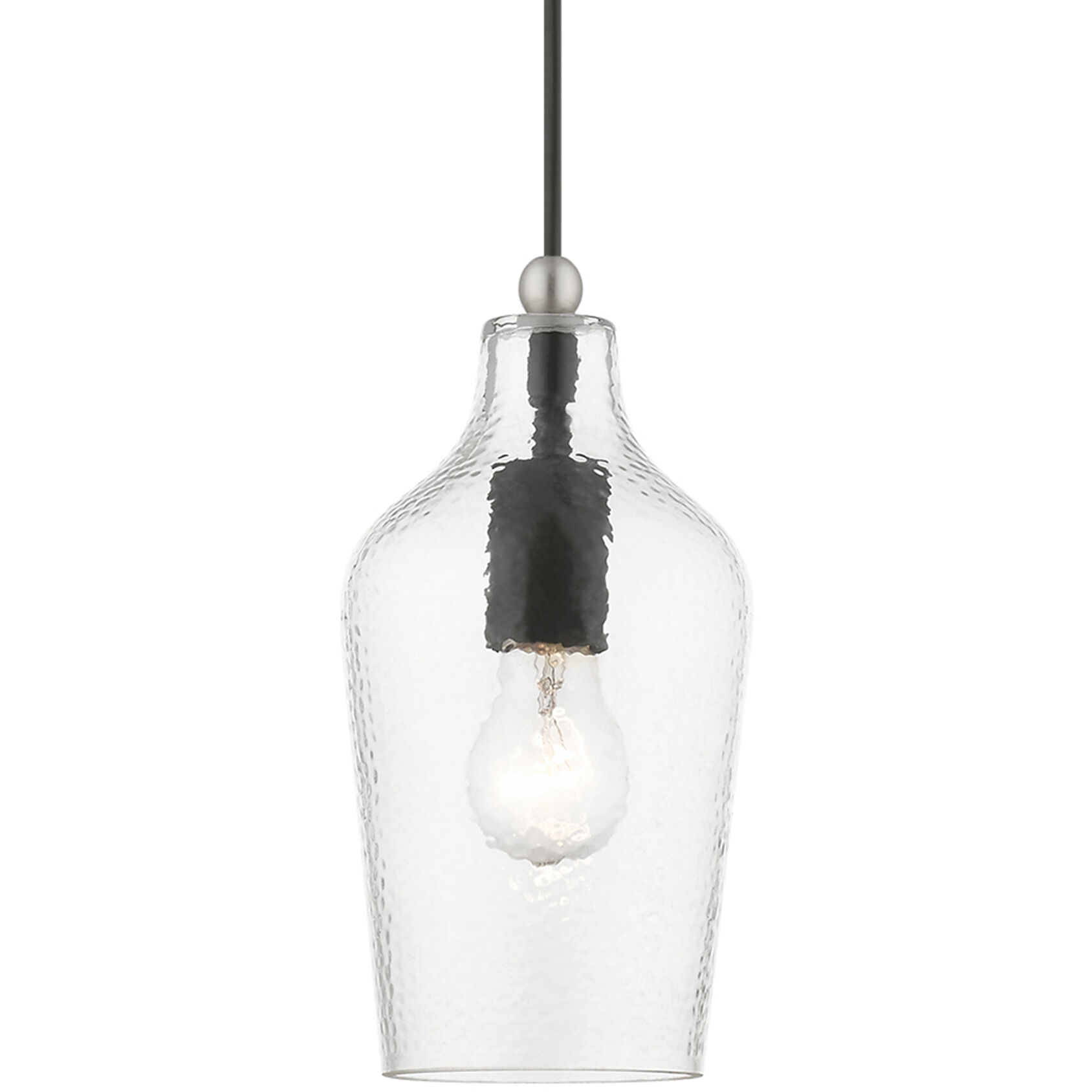 Avery 1 Light 5.25 inch Black with Brushed Nickel Accent Mini Pendant Ceiling Light