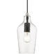 Avery 1 Light 5 inch Black with Brushed Nickel Accent Mini Pendant Ceiling Light