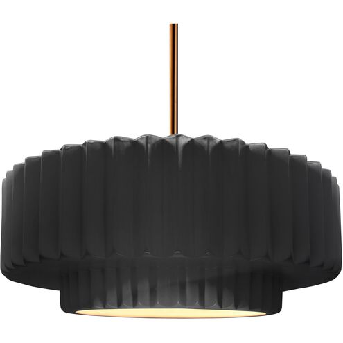Radiance LED 16.25 inch Gloss Black and Polished Brass Pendant Ceiling Light