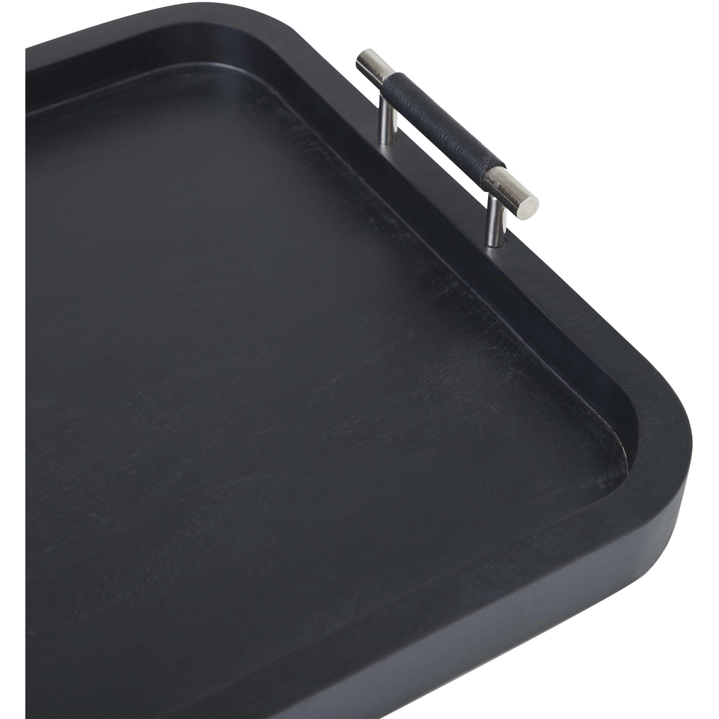 Hudson Black and Plated Nickel Tray