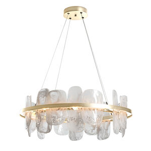 Vitre LED 38 inch Modern Brass Pendant Ceiling Light, Circular
