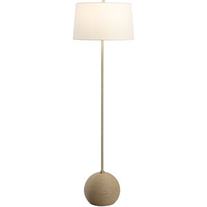 Captiva 65 inch 150.00 watt Natural Rattan and Antique Brass Floor Lamp Portable Light